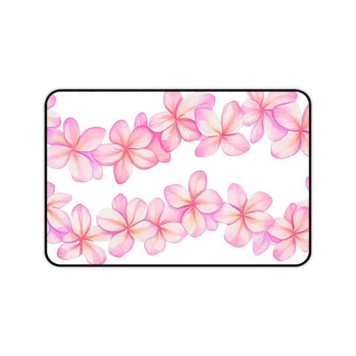 Pink Plumeria Desk Mat - Anti-Slip Neoprene Laptop/Mouse Pad