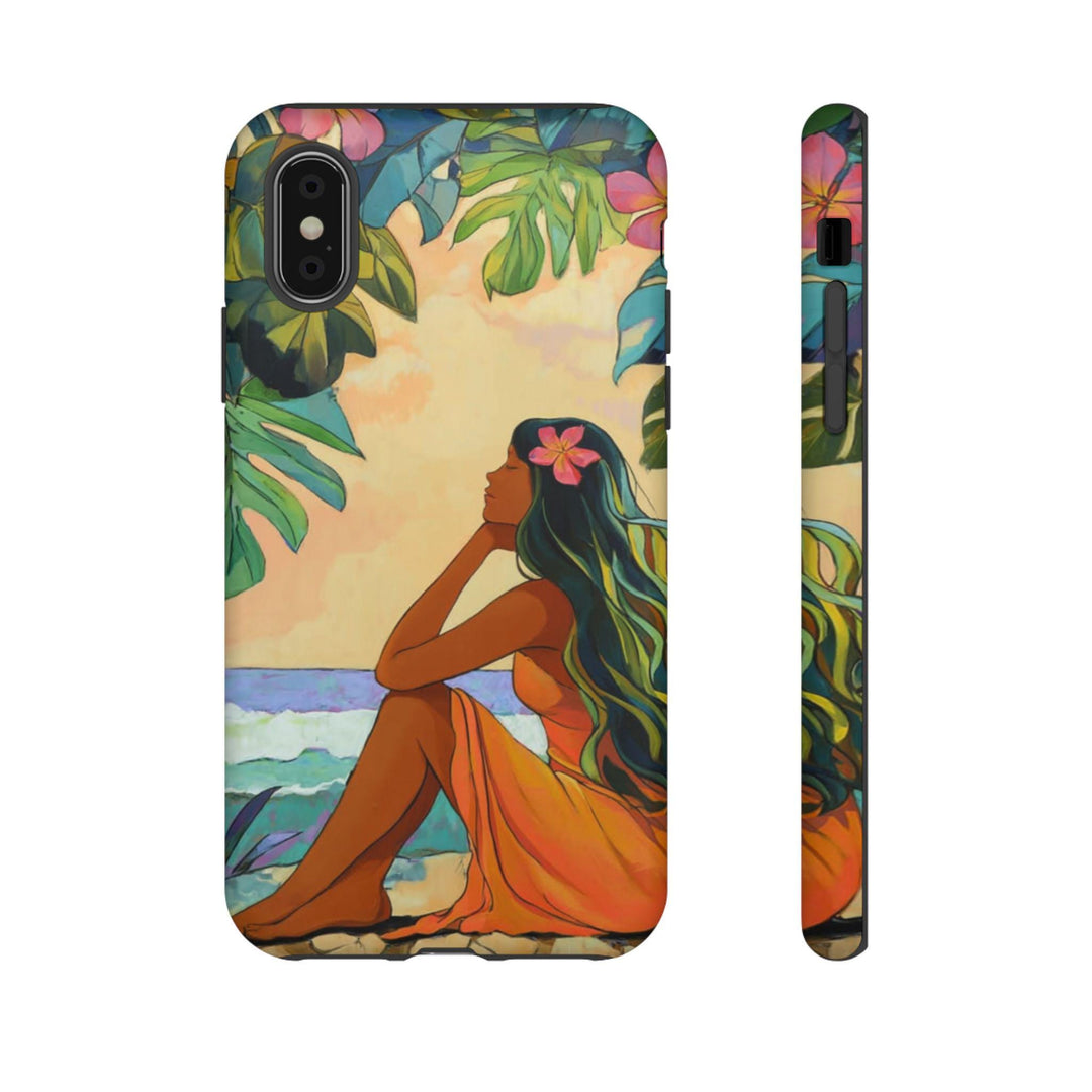 Tough Dual Layer Phone Case | Island Girl Tropical Design for iPhone & Samsung