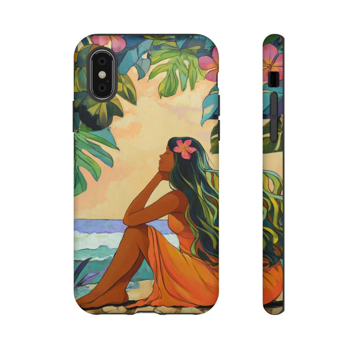 Tough Dual Layer Phone Case | Island Girl Tropical Design for iPhone & Samsung
