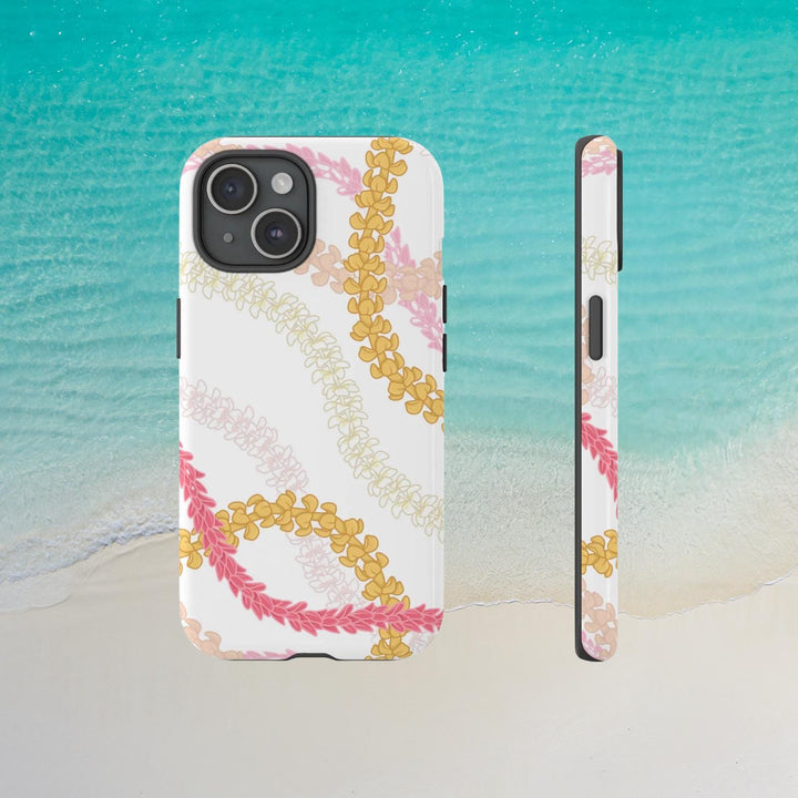 Tough Phone Case - Hawaiian Phone Cover With Pink Plumeria, Slim & Durable