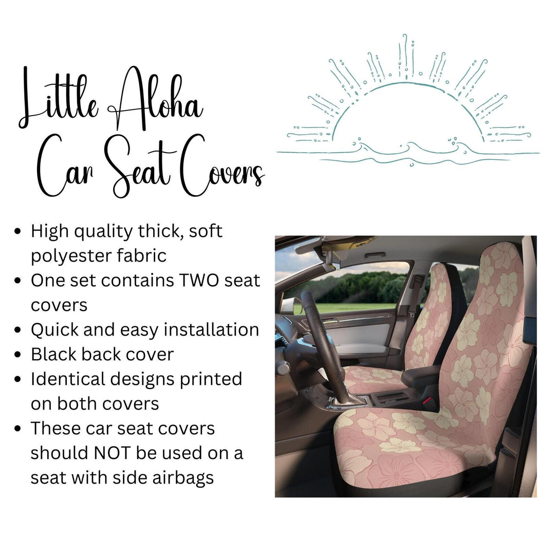 Car Seat Covers: Tropical Hawaiian Hibiscus Print (Universal Fit)