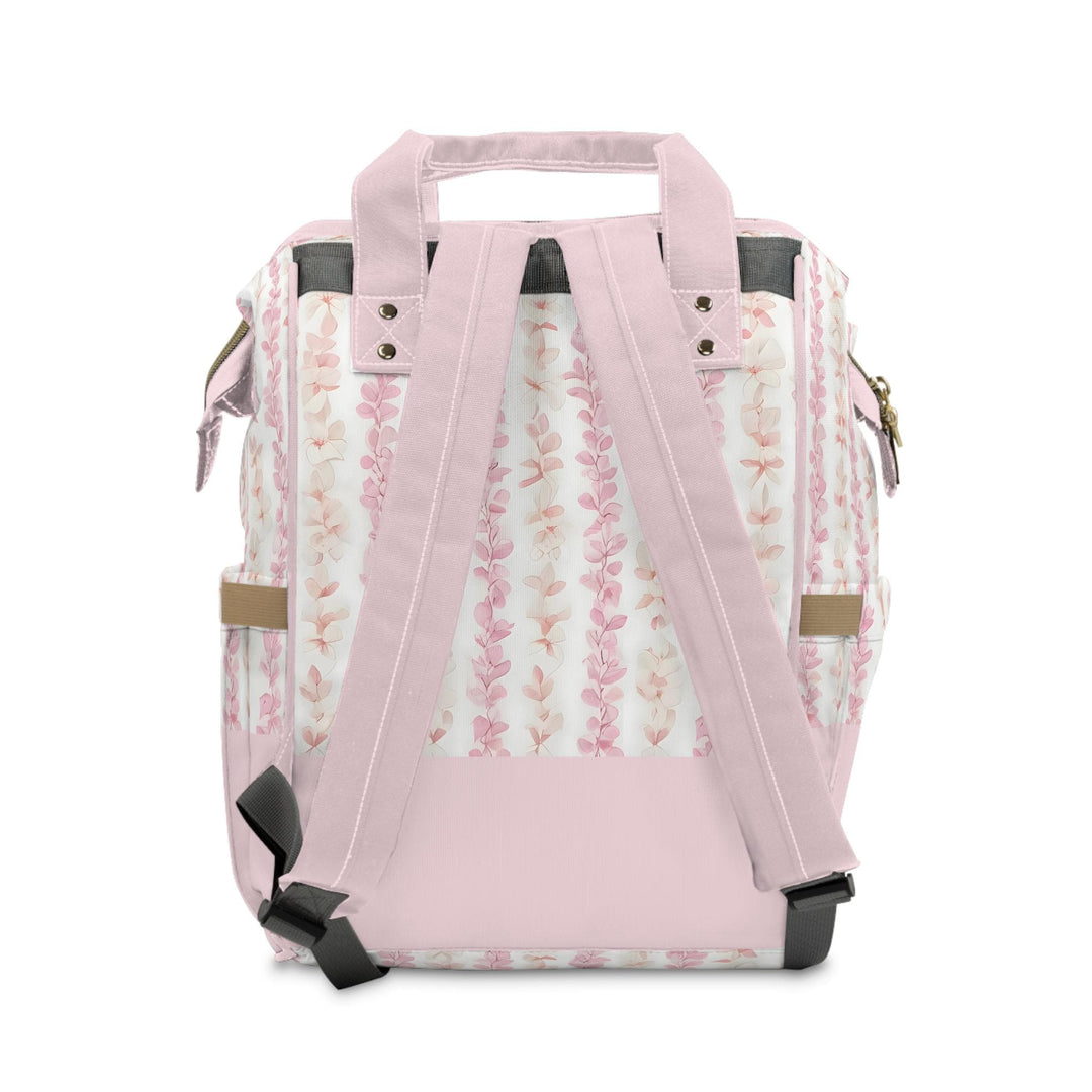 Pink Diaper Bag Backpack, Soft Plumeria Lei Floral Print