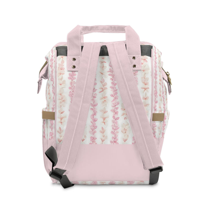 Pink Diaper Bag Backpack, Soft Plumeria Lei Floral Print