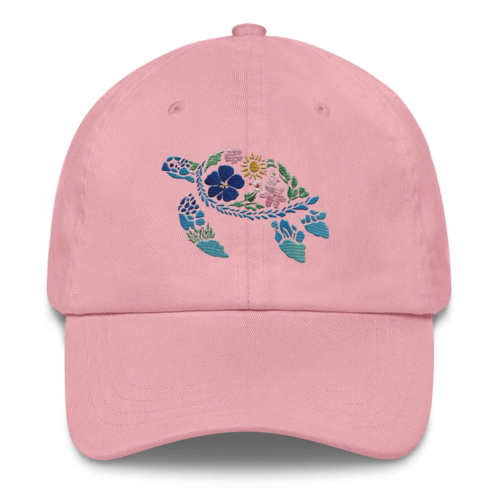 Embroidered Sea Turtle Dad Hat | Chino Cotton Coastal Baseball Cap