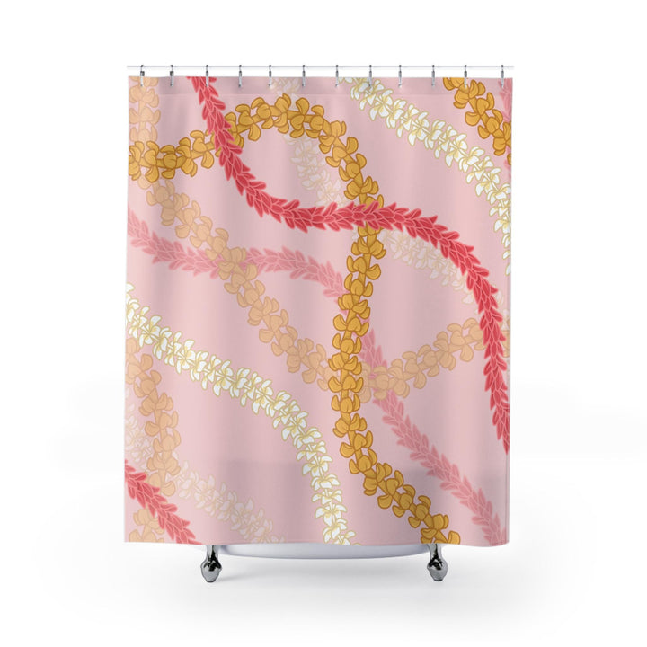 Bora Bora Tropical Flower Shower Curtain | Waterproof Hawaiian Lei Floral Decor