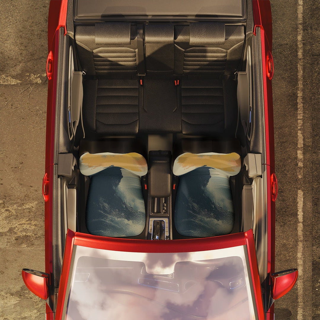 North Curl Curl Surfer Car Seat Covers (Set of 2) | Universal Fit Abstract Surf Protection