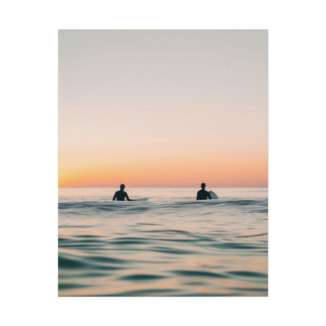 "Between Sets" Surfer Print, Minimalist Coastal Fine Art Wall Decor