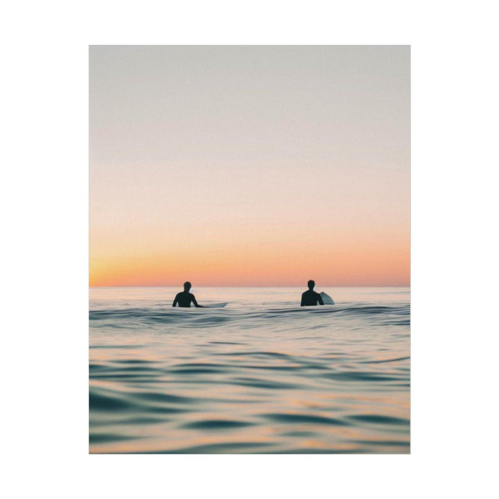 "Between Sets" Surfer Print, Minimalist Coastal Fine Art Wall Decor