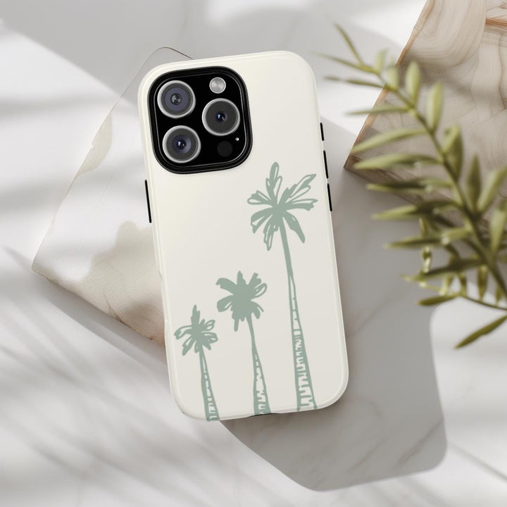 Palm Tree Phone Case, Durable Dual-Layer Protective Phone Shell, Tropical Beach Style Cover