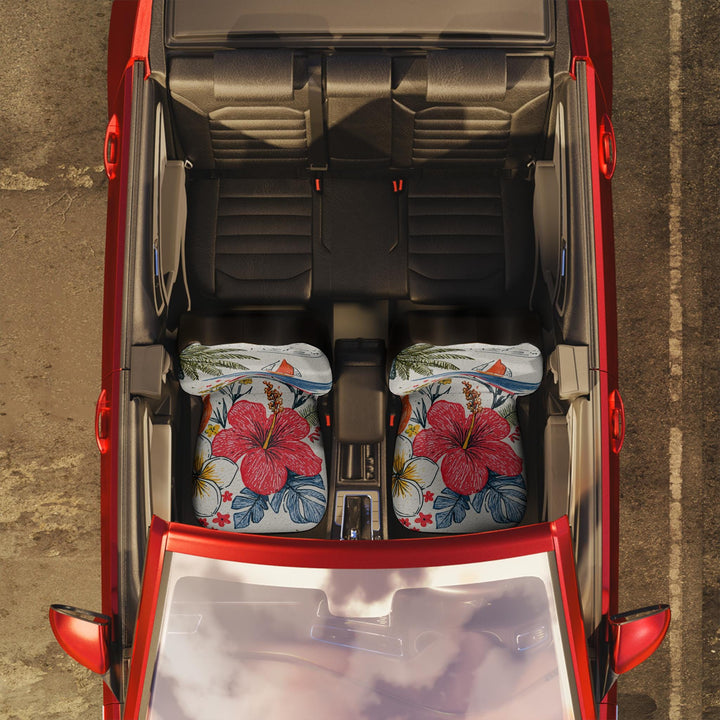 Champagne Beach Car Seat Covers (Set of 2) | Universal Fit Tropical Abstract Protection