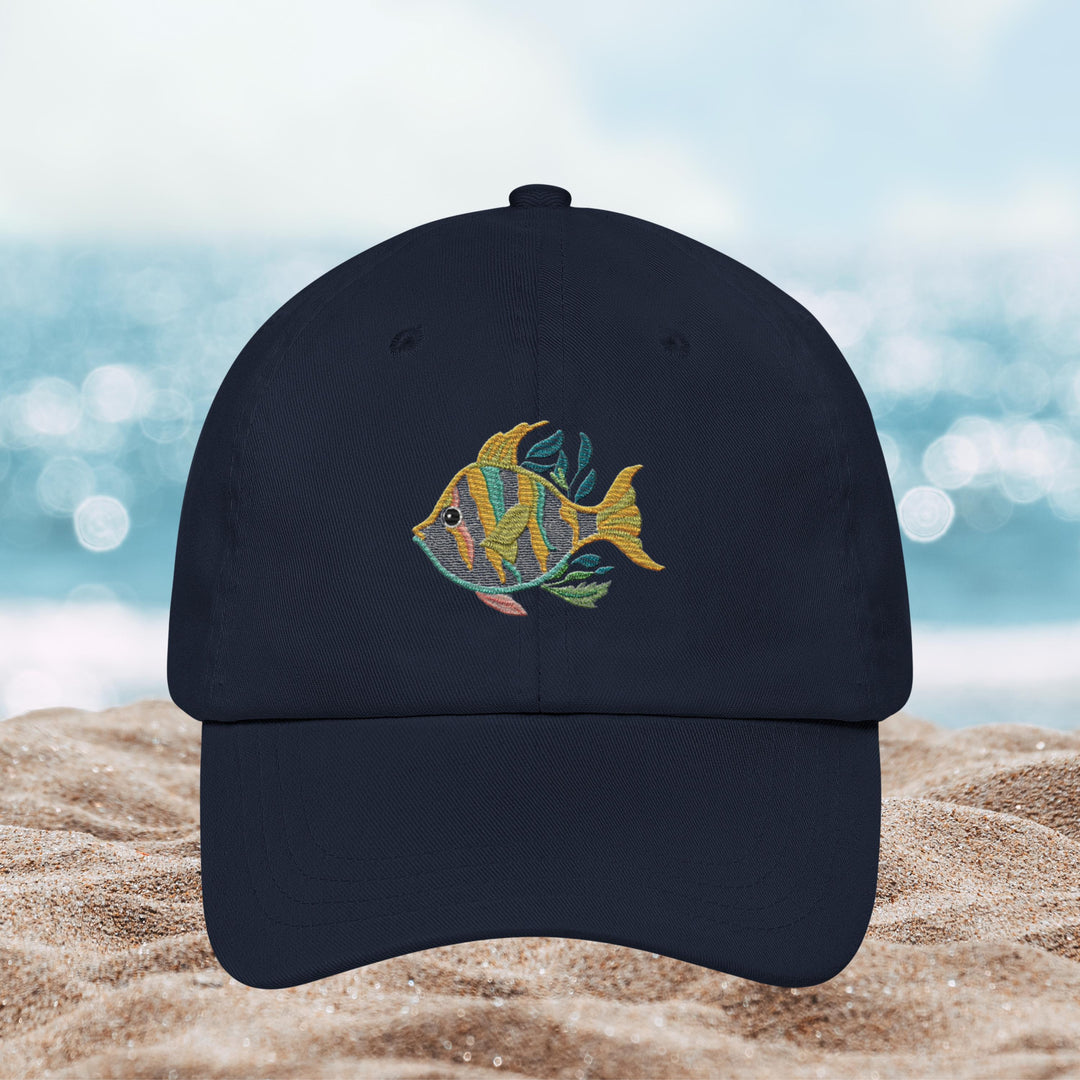 Tropical Fish Embroidered Dad Hat | Chino Cotton Twill Ocean Life Cap