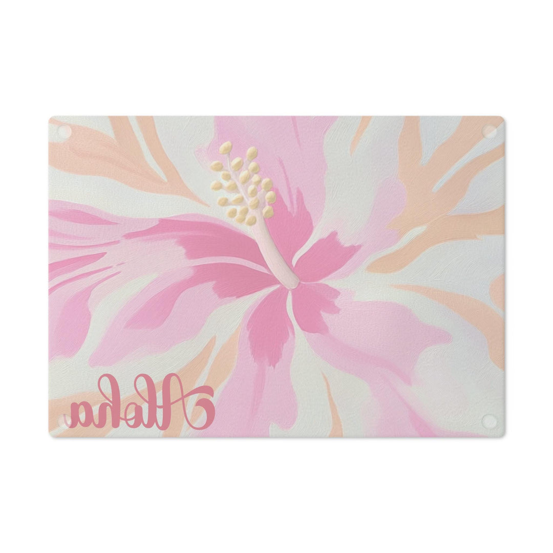 Hibiscus Tempered Glass Cutting Board | Coastal Charcuterie Platter