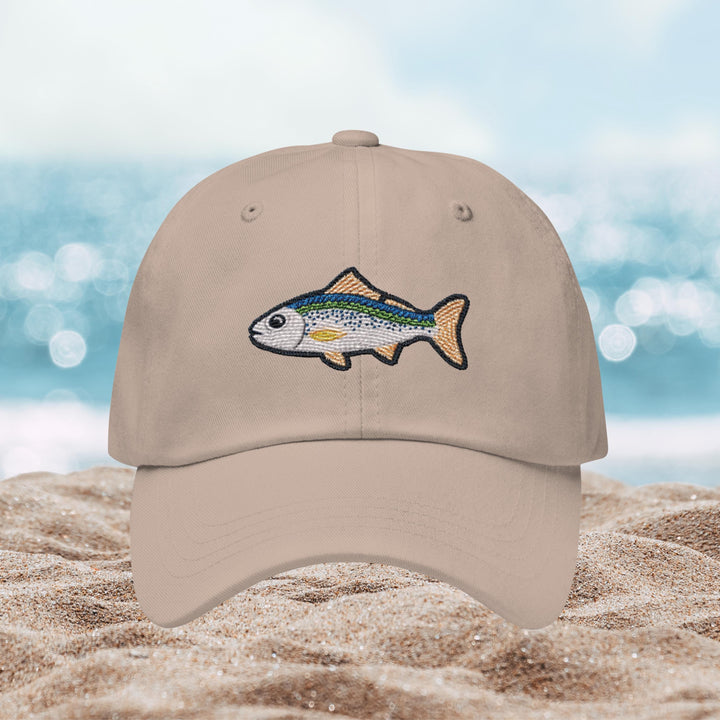 Embroidered Fish Dad Hat | Chino Cotton Twill Fishing Cap