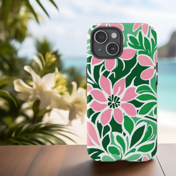Tough Dual Layer Phone Case | Hawaiian Floral Print for iPhone & Samsung