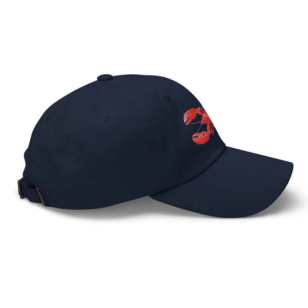 Embroidered Lobster Dad Hat | Chino Cotton Twill Nautical Coastal Cap