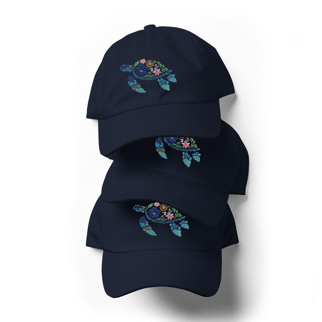 Sea Turtle Hat – Embroidered Cap With Adjustable Strap | Cotton Twill Dad Hat Style