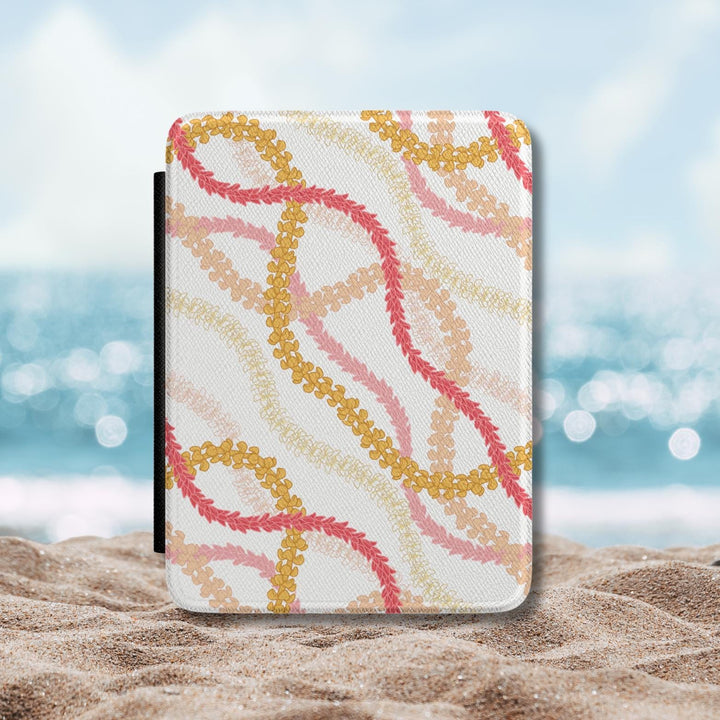 Tropical Floral Kindle Case with Hand Strap, PU Leather Cover (Paperwhite 7)