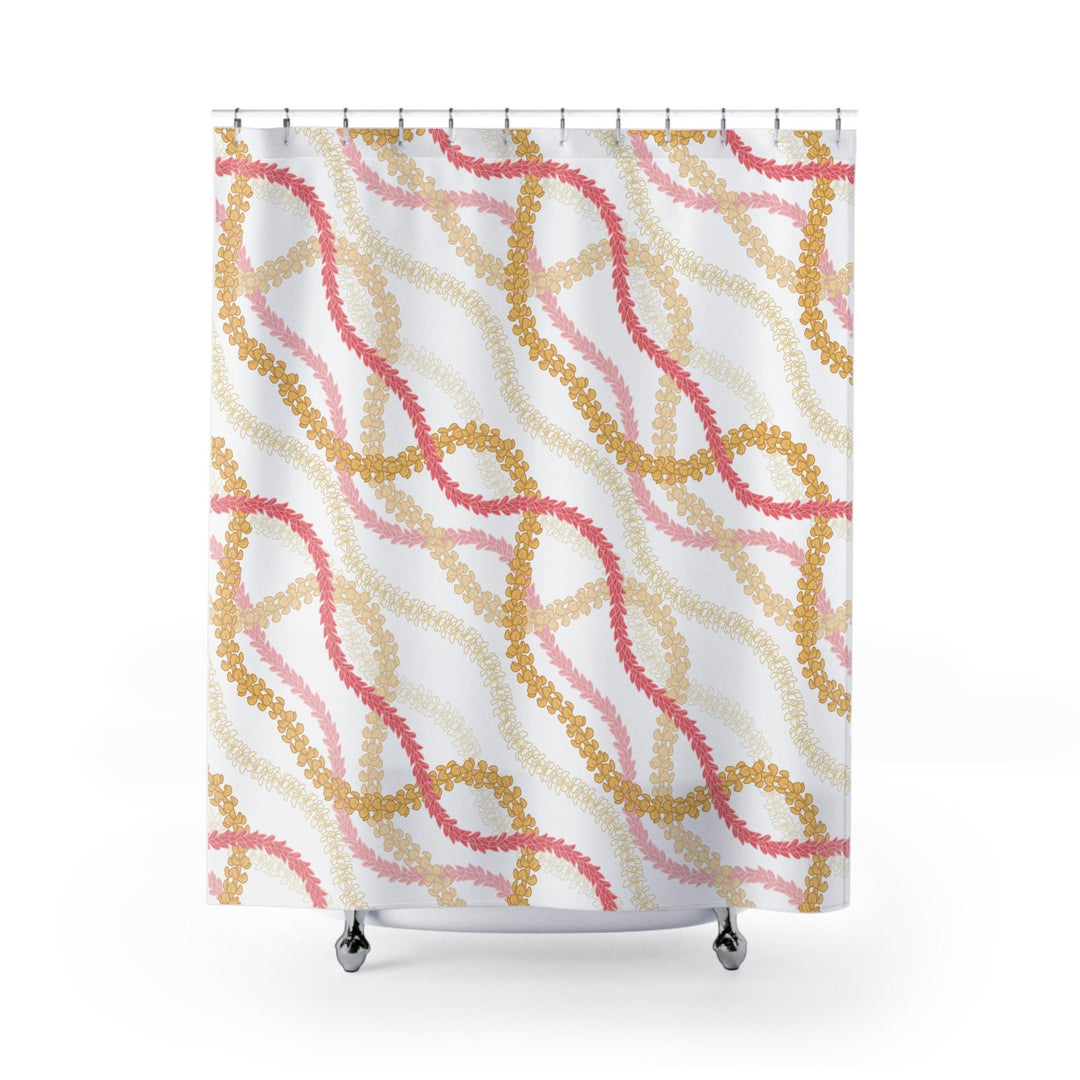 Hawaiian Flower Lei Shower Curtain - Waterproof Tropical Floral