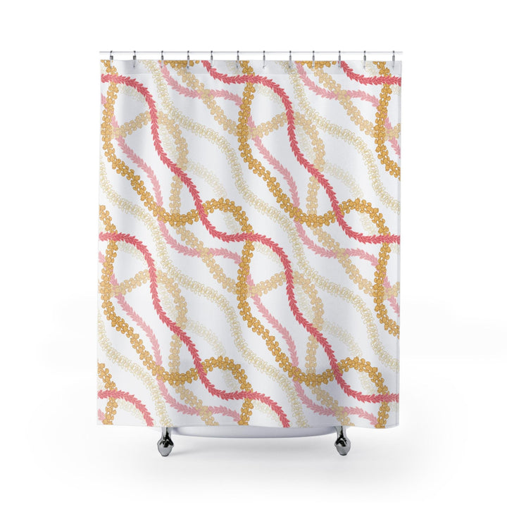 Hawaiian Flower Lei Shower Curtain - Waterproof Tropical Floral