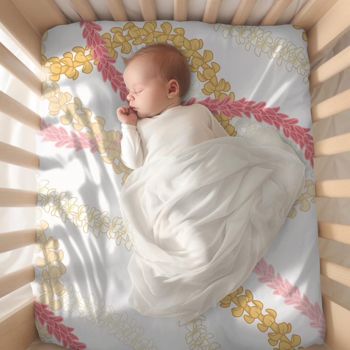 Flower Lei White Sherpa Fleece Throw Blanket | Tropical Floral Print