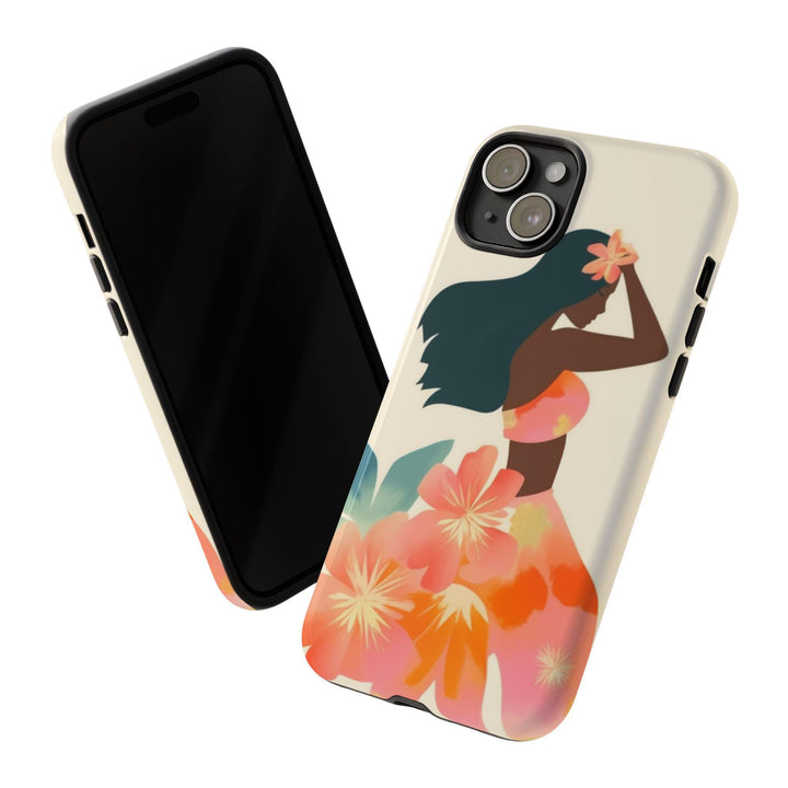 Tough Dual Layer Phone Case | Abstract Hula Girl Design for iPhone & Samsung