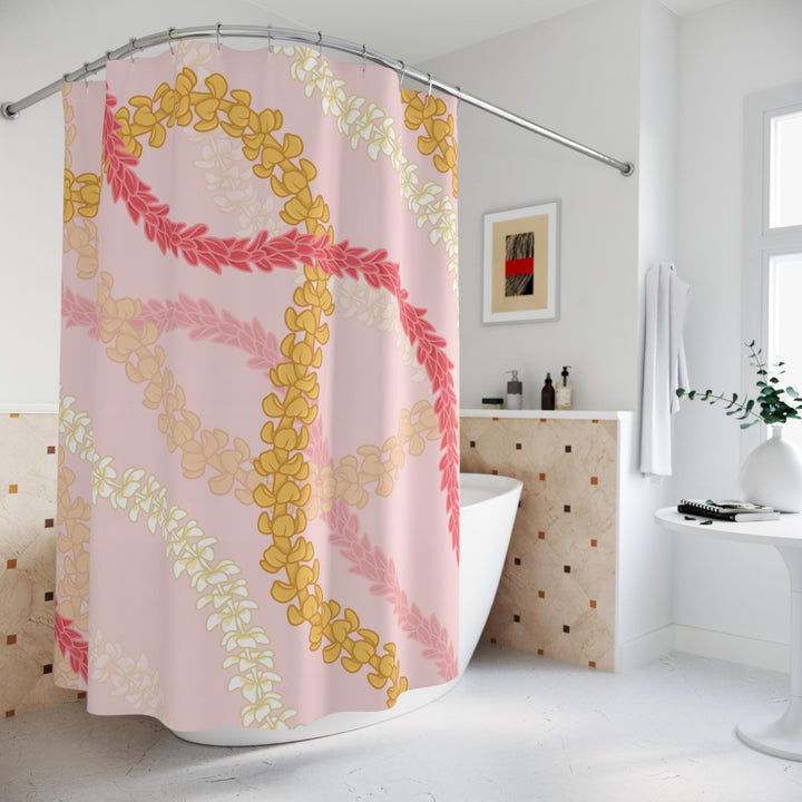 Hawaiian flower lei shower curtain