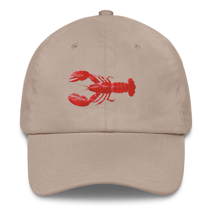 Embroidered Lobster Dad Hat | Chino Cotton Twill Nautical Coastal Cap