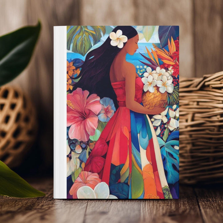 Island Girl Self Care Hardcover Journal | 150 Lined Pages & Tropical Floral Notebook