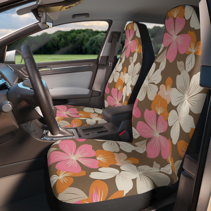 Hawaiian Retro Car Seat Covers (Set of 2) | Universal Fit Boho Floral Protection