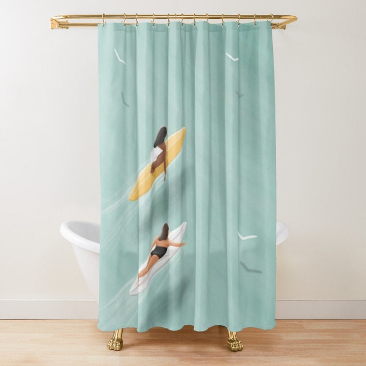 Boho Shower Curtain - Coastal Bathroom Decor | Waterproof Polyester Curtain