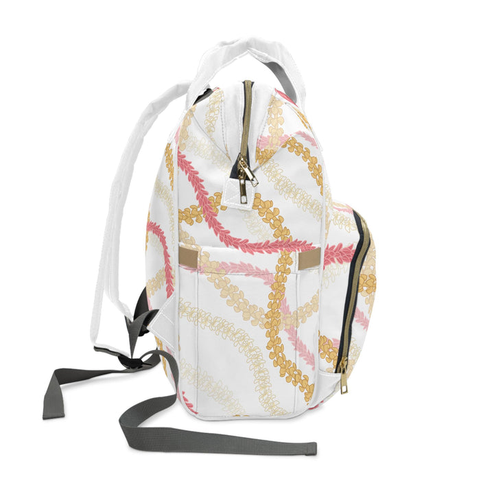 Diaper Bag Backpack, Plumeria Floral Print & Adjustable Straps