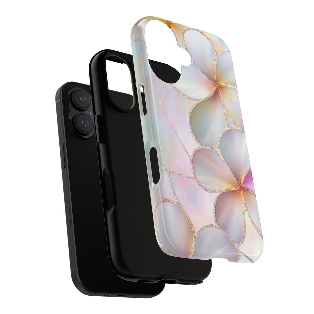Tough Dual Layer Phone Case | Pink Plumeria Floral Design for iPhone & Samsung