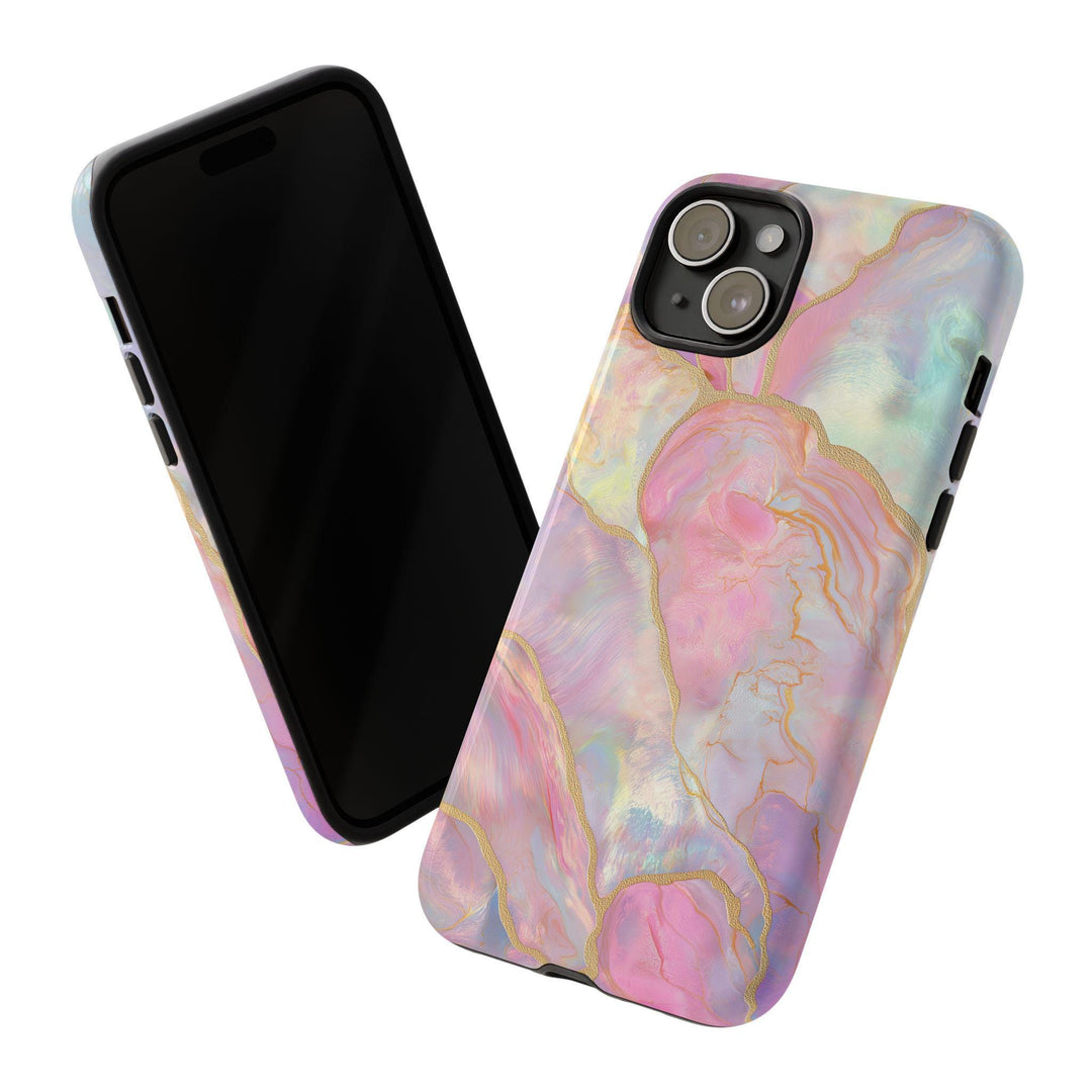 Tough Dual Layer Phone Case | Pink Sand Iridescent Design for iPhone & Samsung