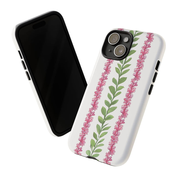 Tough Dual Layer Phone Case | Pink Plumeria Floral Design for iPhone & Samsung
