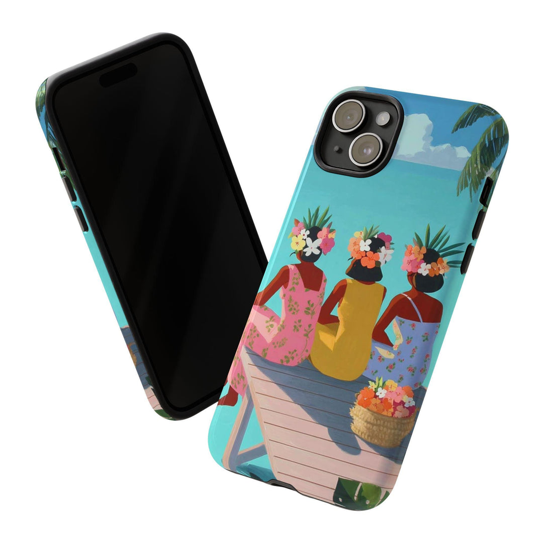 Tough Dual Layer Phone Case | Ohana Polynesian Sisterhood Print for iPhone & Samsung