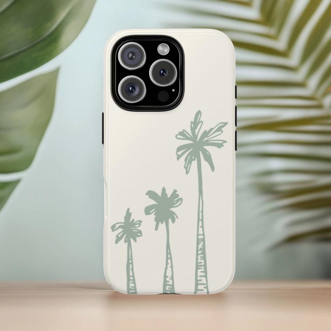 Palm Tree Phone Case, Durable Dual-Layer Protective Phone Shell, Tropical Beach Style Cover