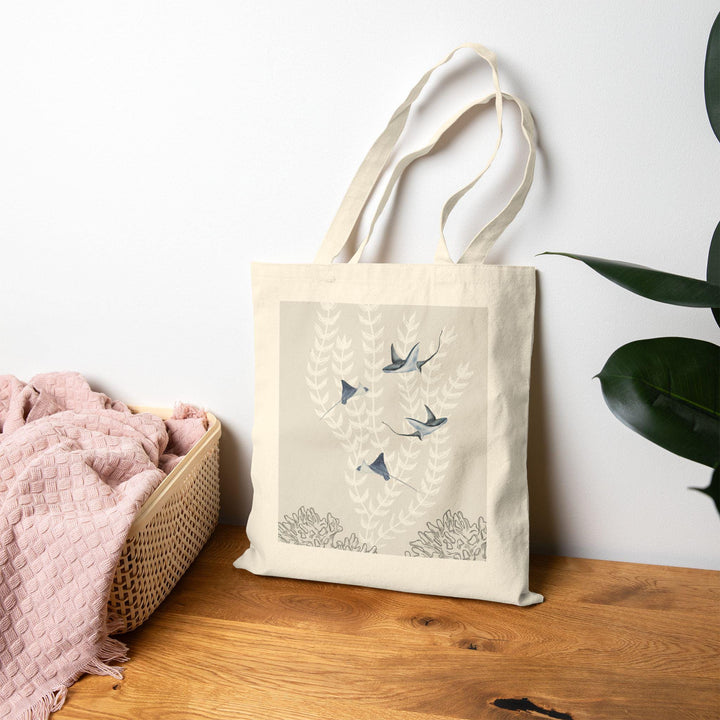 Eagle Ray 15"x16" Canvas Tote - Heavy-Duty Eco-Friendly Coastal Market Bag