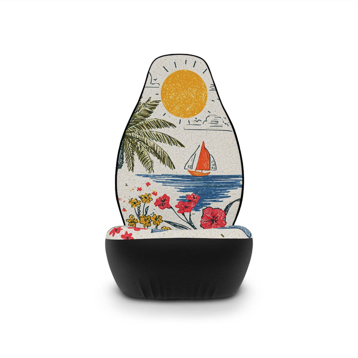 Champagne Beach Car Seat Covers (Set of 2) | Universal Fit Tropical Abstract Protection