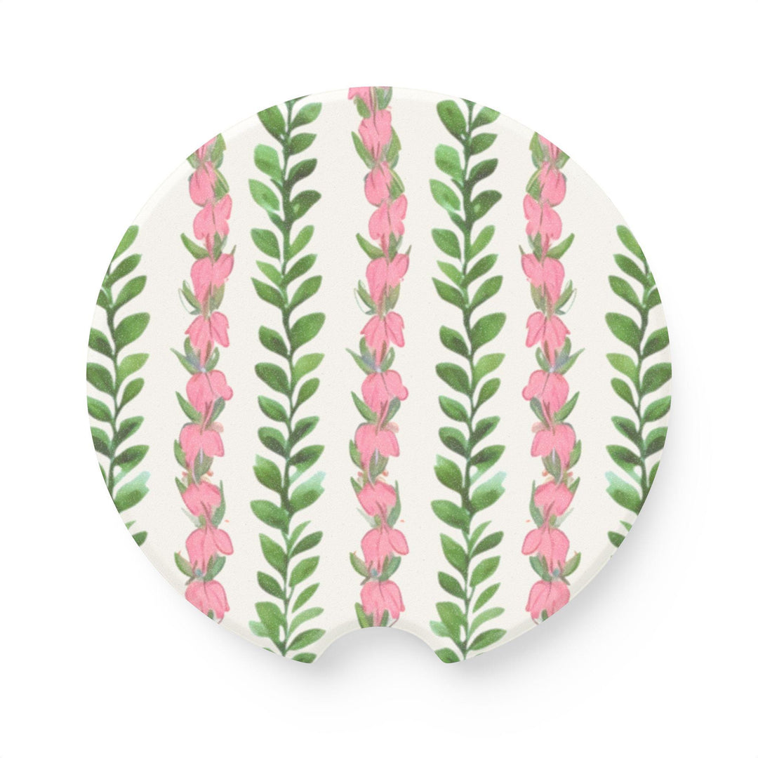 Flower Lei Car Coasters (Set of 2) | Soapstone Universal Fit Cup Holder Protector