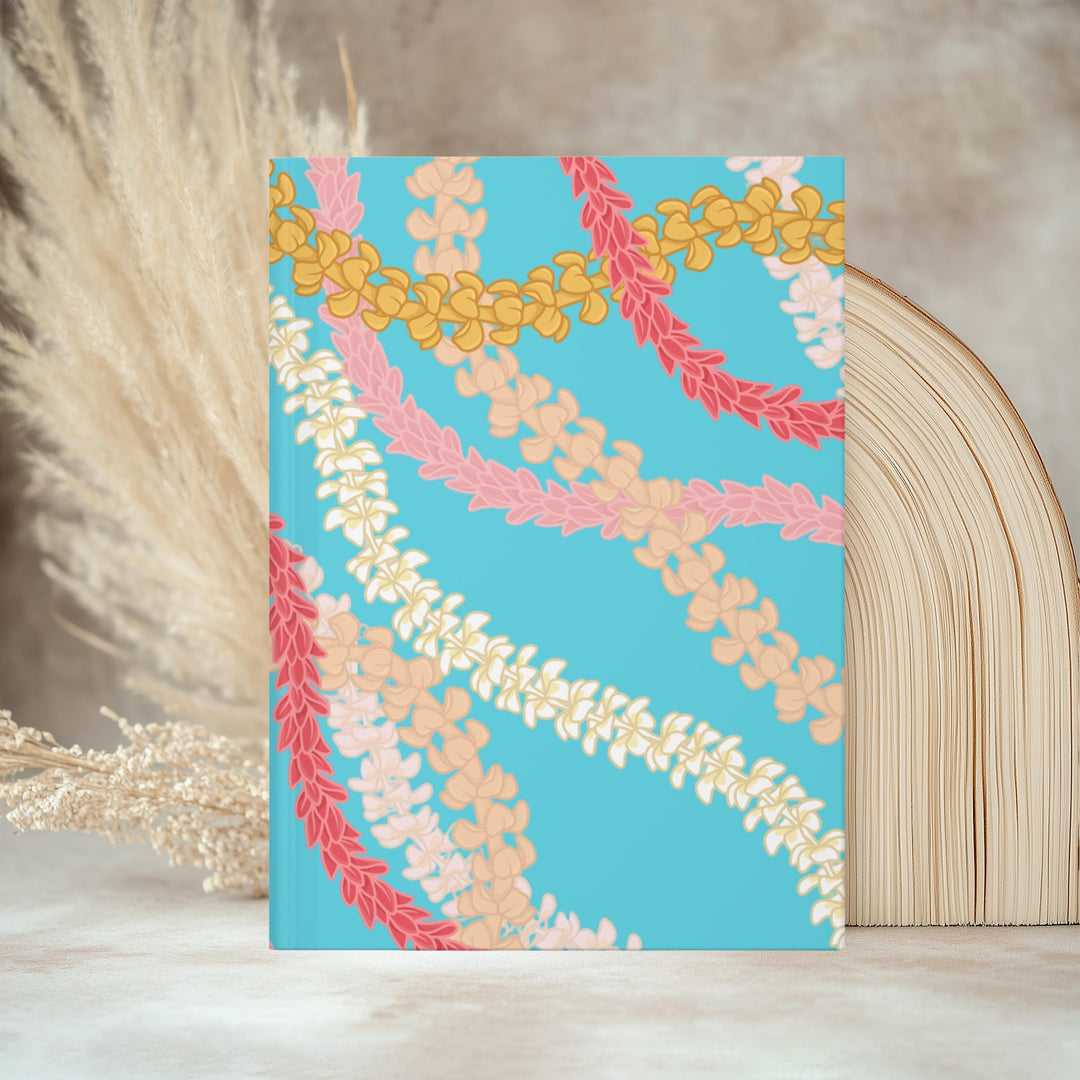 Kailua Kona Hardcover Journal | 150 Lined Pages & Blue Tropical Lei Notebook