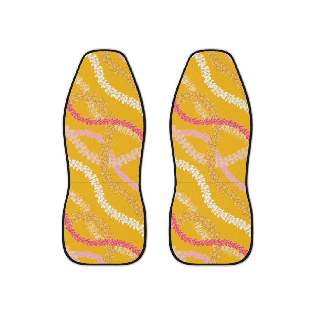 "Sunshine State Of Mind" Hawaiian Flower Lei Seat Covers (2) | Universal Fit Tropical Floral Protection