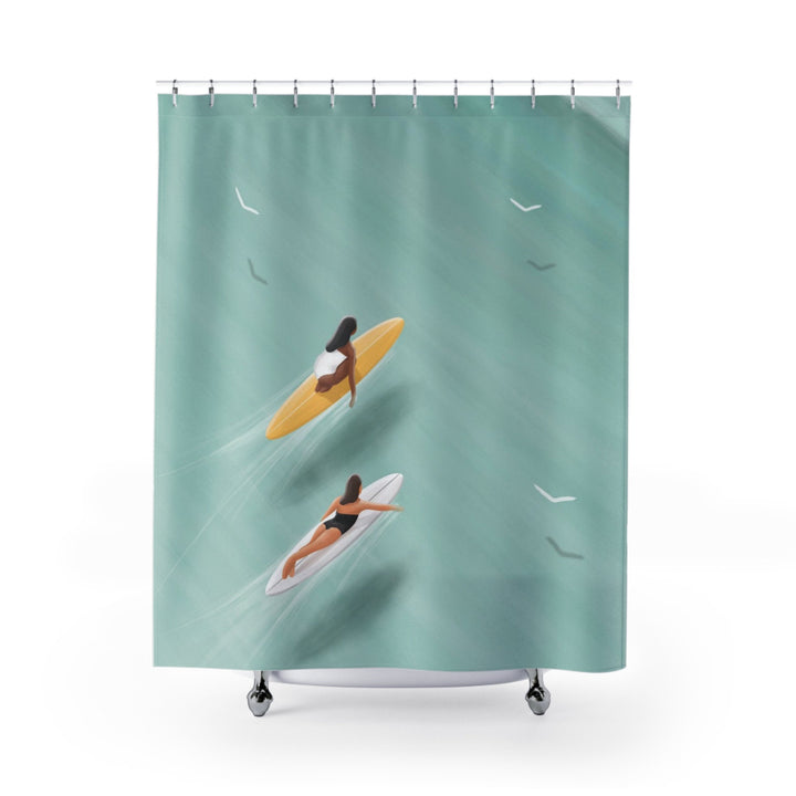 Boho Shower Curtain - Coastal Bathroom Decor | Waterproof Polyester Curtain