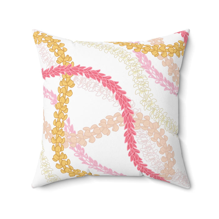 Hawaiian Flower Lei Cushion | Double-Sided Tropical Plumeria Pillow