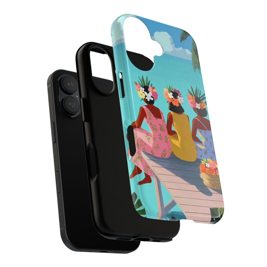Tough Dual Layer Phone Case | Ohana Polynesian Sisterhood Print for iPhone & Samsung