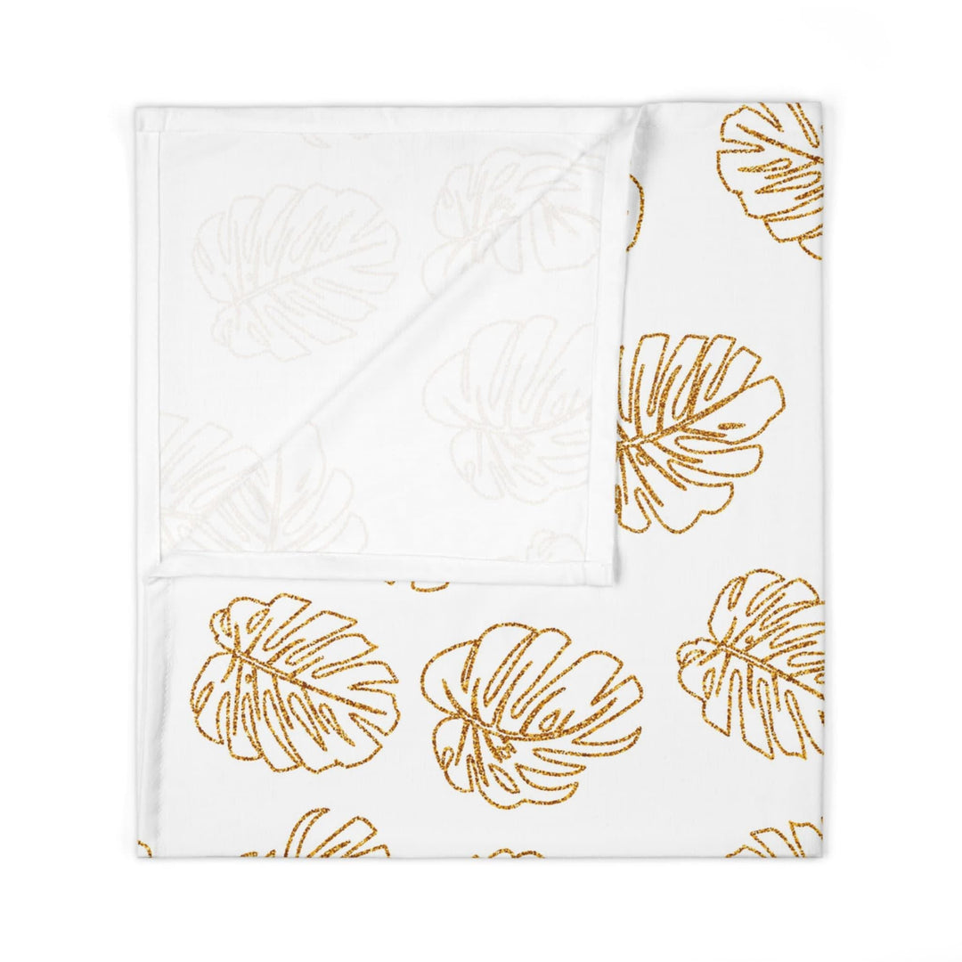 Baby Swaddle Blanket – Monstera Print Newborn Wrap | Cozy Lightweight Jersey
