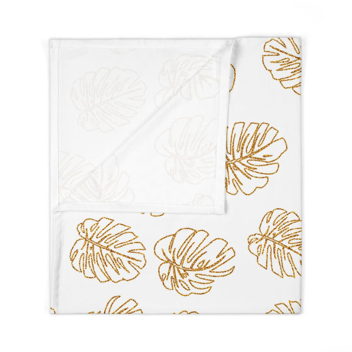 Baby Swaddle Blanket – Monstera Print Newborn Wrap | Cozy Lightweight Jersey