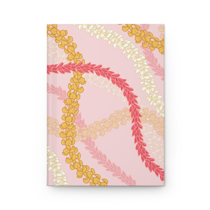 Hawaiian Flower Lei Hardcover Journal | 150 Lined Pages & Pink Floral Lei Notebook