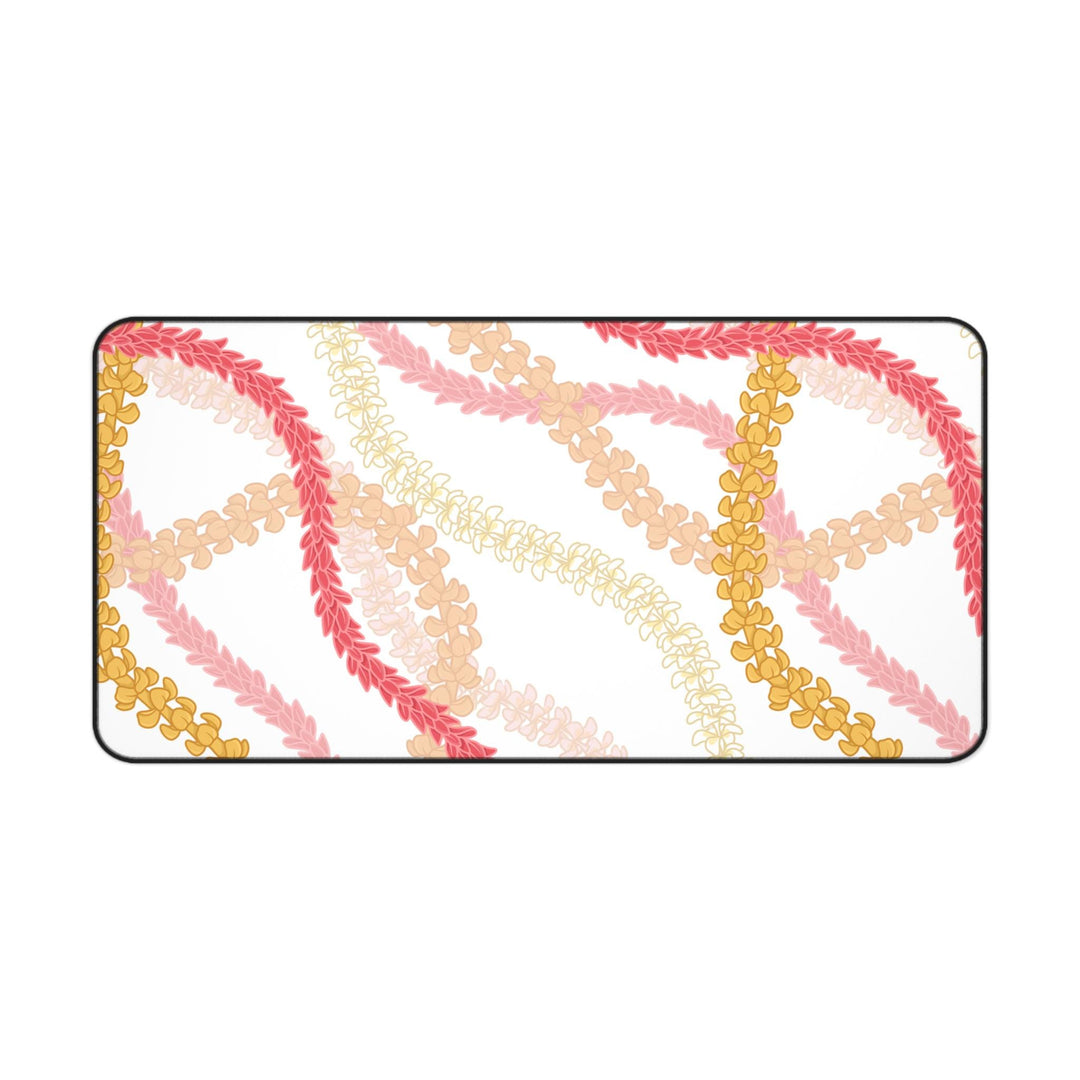 Hawaiian flower lei desk mat