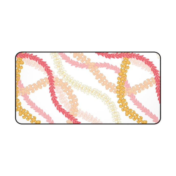 Hawaiian flower lei desk mat