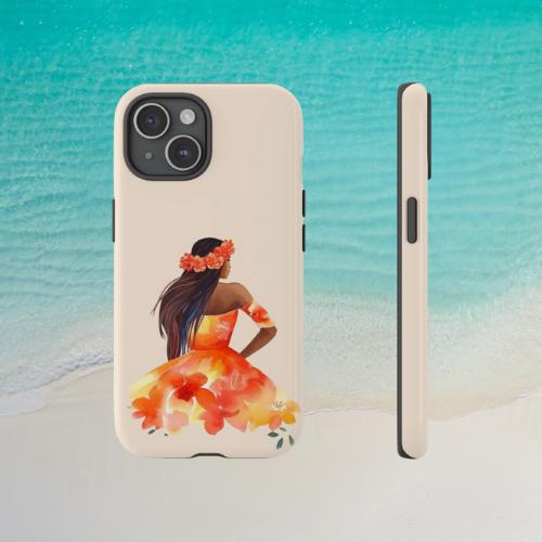 Polynesian Phone Case | Durable iPhone Case with Floral Design & Wireless Charging Compatible